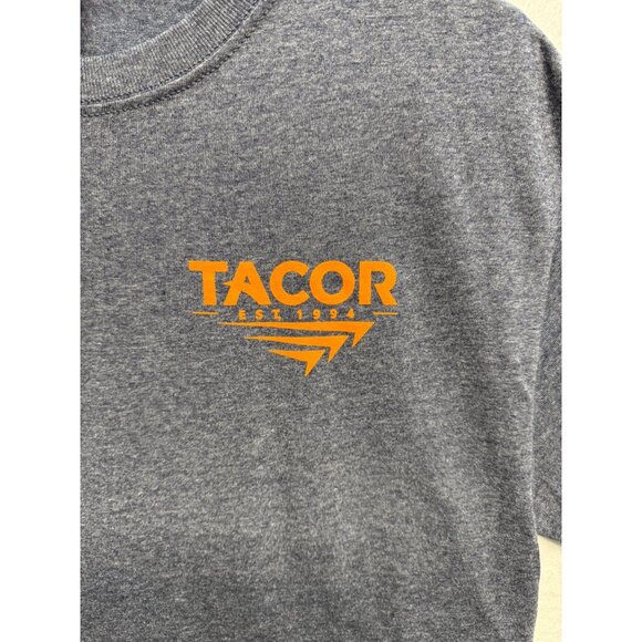 Jerzees Dry Power Tacor Logo Gray T-Shirt M 50/50 Cotton Polyester Blend - Picture 2 of 9